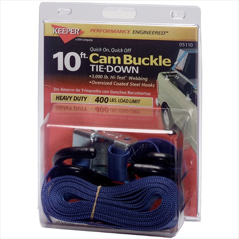 5110 10 Ft. X 1 In. Cam Buckle Tie-Down With S-Hooks