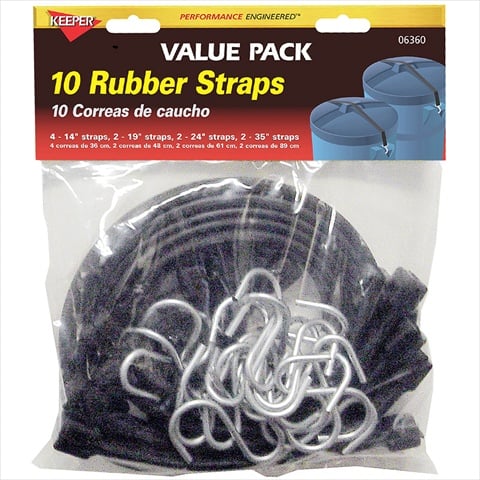 6360 Epdm Rubber Strap Assortment, 10 Pack