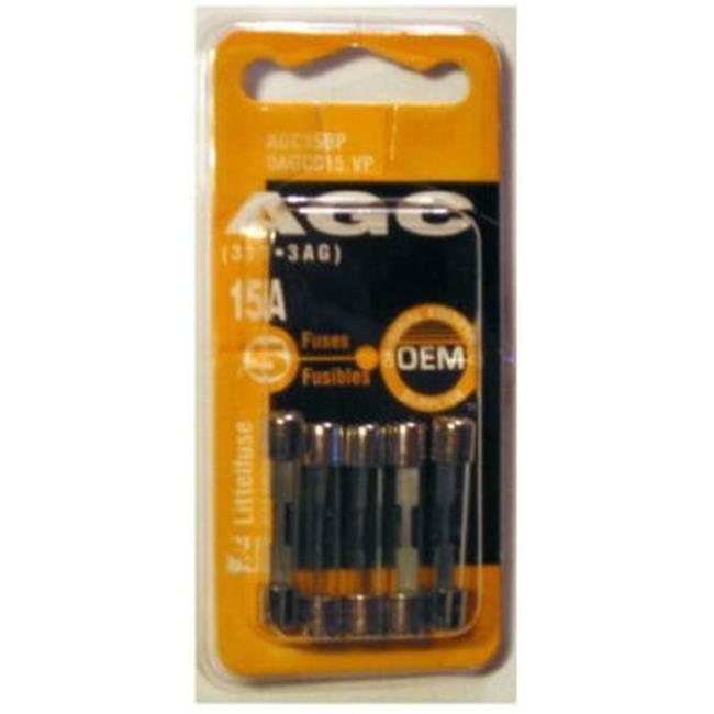 LITTELFUSE AGC5BP AGC Glass Fuse 5 Amp  5 CDS per pack