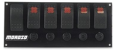 MOROSO 74180 Flat Surface Mount Switch Panel- Black