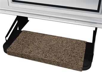 STEPS AND STEP RUGS RV Wrap Around Hook And Spring 18 Inch Width Walnut Brown MicroRibbed Textur