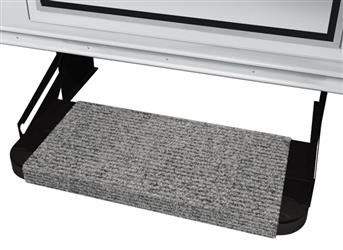 STEPS AND STEP RUGS RV Wrap Around Hook And Spring 18 Inch Width Castle Gray MicroRibbed Texture