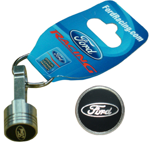 302700 Piston & Rod Keychain- Aluminum - Silver