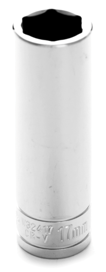 Performance Tool 1/2" Drive 6-Point Metric 17mm Deep Socket (W32417)