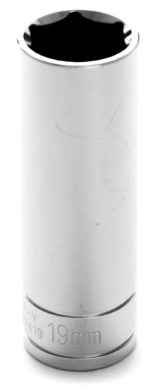 W32419 0.5 In. Drive 19 mm. 6 Point Deep Well Socket
