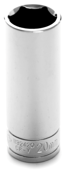 W32420 0.5 In. Drive 20 mm. 6 Point Deep Well Socket, PTL-W32420