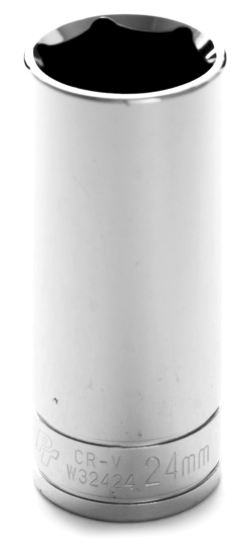 W32424 0.5 In. Drive 24 mm. 6 Point Deep Well Socket