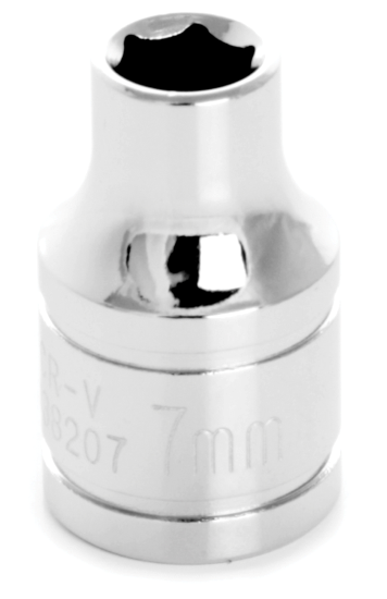 W38207 0.37 in. Drive 6 Point Shallow Chrome Socket, 7 mm