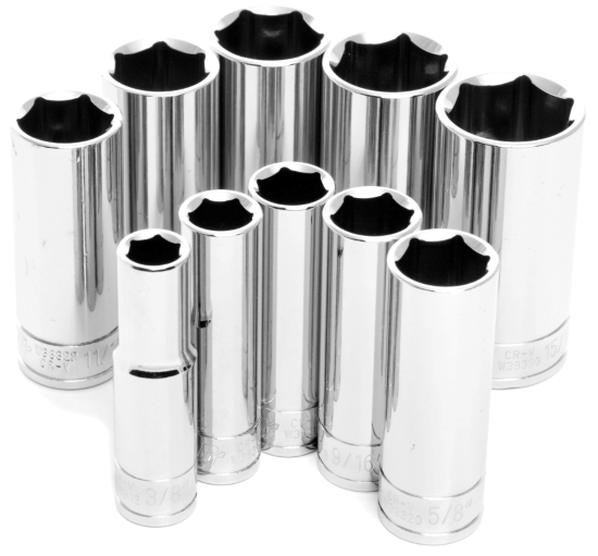 W38300 0.38 In. Drive 6 Point Sae Deep Well Socket Set, ZX9KSAO106985