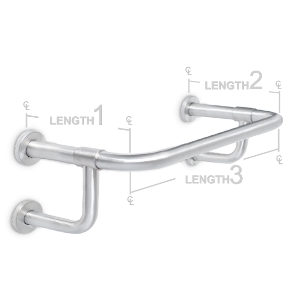 Picture of AJW UG20-F124012 12 X 40 X 12 In. Concealed Set Screw Flange Grab Bar - Configuration F