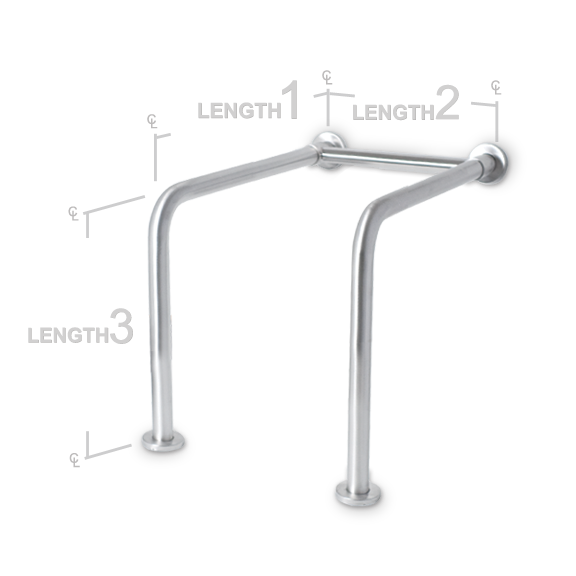 Picture of AJW UG20-N302433 30 X 24 X 33 In. Concealed Set Screw Flange Grab Bar - Configuration N