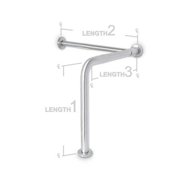 Picture of AJW UG20-Q333028 33 X 30 X 28 In. Concealed Set Screw Flange Grab Bar - Configuration Q
