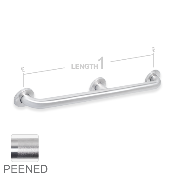 Picture of AJW UG20X-B60 60 In. Concealed Set Screw Flange Grab Bar- Peened Grip - Configuration B