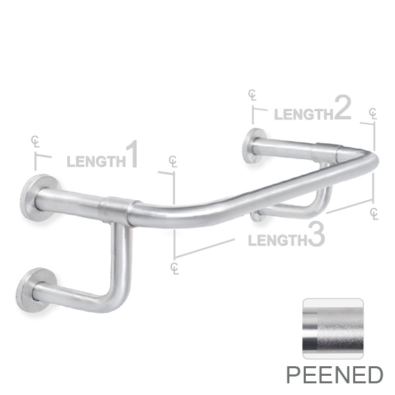 Picture of AJW UG20X-F124012 12 X 40 X 12 In. Concealed Set Screw Flange Grab Bar- Peened Grip - Configuration F
