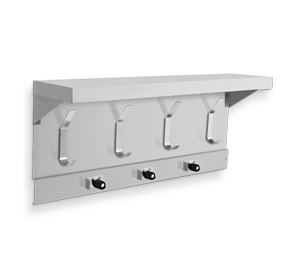 Picture of AJW UJ45A 34 In. Mop Holder & Hook Strip With Shelf- 3 Holders- 4 Hooks