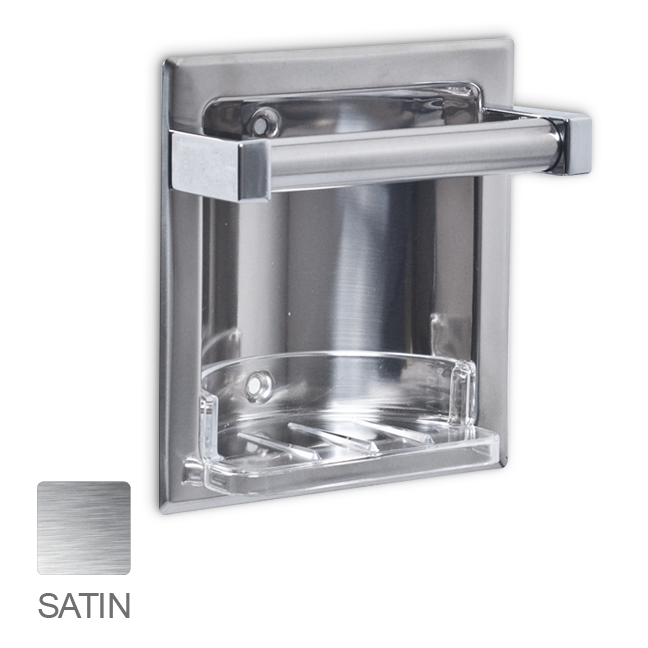 Picture of AJW UX60-SF Satin Soap Dish - Recessed
