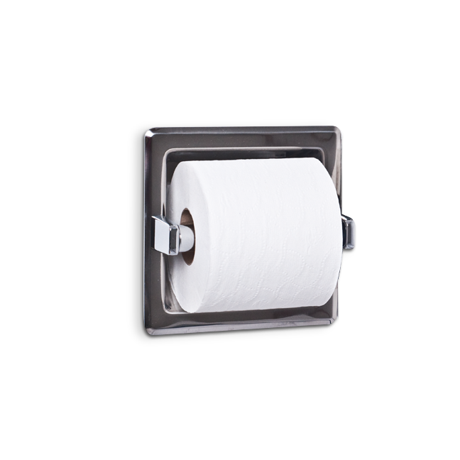 Picture of AJW UX70-SF Single Satin Toilet Tissue Dispenser - Recessed