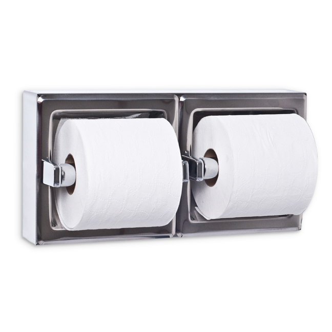 Picture of AJW UX75-SF-SM Dual Satin Toilet Tissue Dispenser - Surface Mounted