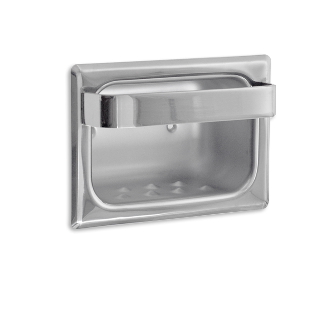 Picture of AJW UX83-BF Bright Soap Dish With Wash Cloth Bar And Mounting Holes - Recessed