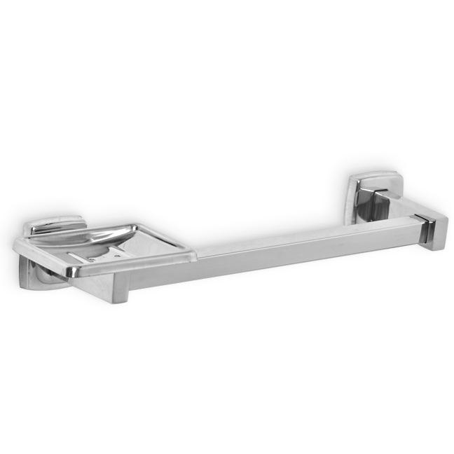 AJW UX125-BF Bright Soap Dish & Wash Cloth Bar - Surface Mounted