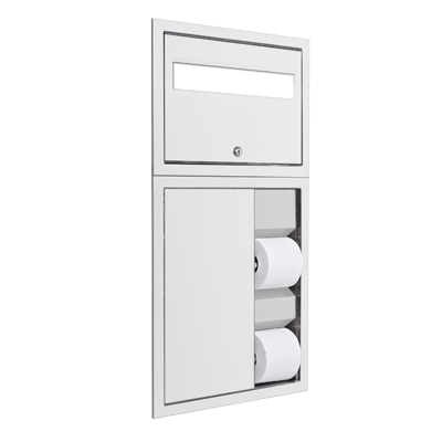 Picture of AJW U860A-SM Seat Cover & Dual Toilet Tissue Dispenser
