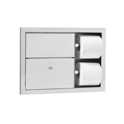 Picture of AJW U862 Dual Toilet Tissue Dispenser & Sanitary Napkin Disposal