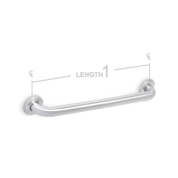 Picture of AJW UG120-A16 16 In. Exposed Flange&#44; 1.25 In. Diameter Grab Bar - Configuration A