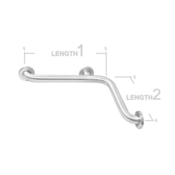 Picture of AJW UG120-G3624 36 X 24 In. Exposed Flange&#44; 1.25 In. Diameter Grab Bar - Configuration G