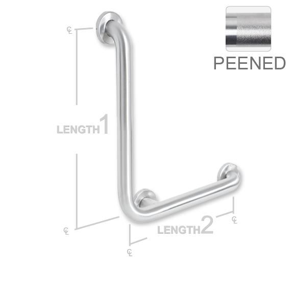 Picture of AJW UG130X-K1632L 16 X 32 In. Exposed Flange Left Grab Bar- Peened Grip - Configuration K