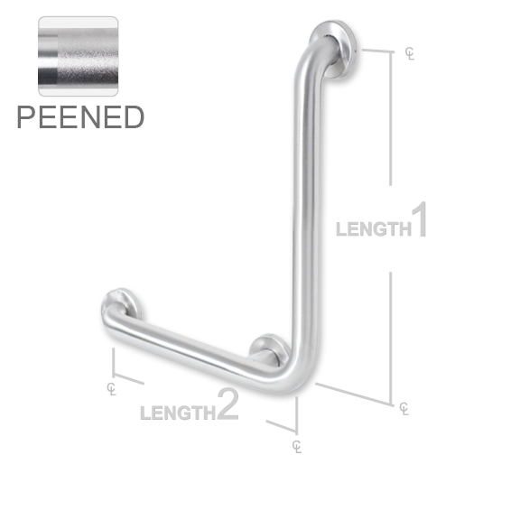 Picture of AJW UG130X-K1632R 16 X 32 In. Exposed Flange Right Grab Bar- Peened Grip - Configuration K