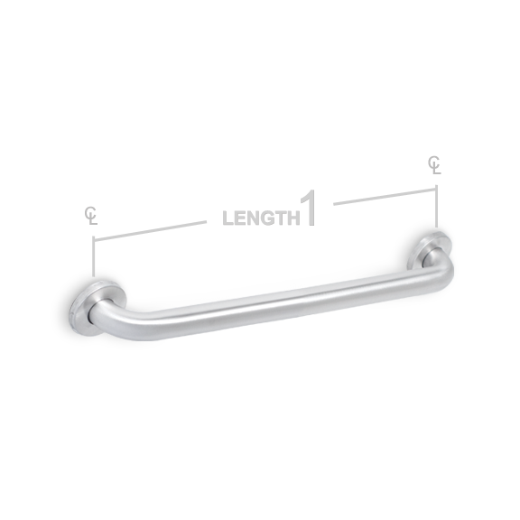 Picture of AJW UG1-A18 18 In. Concealed Snap Flange Grab Bar - Configuration A