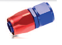 -8 AN Hose, -8 AN Outlet, Straight, Anodized, Red/ Blue, Aluminum, Single