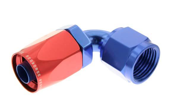 6090121 Non-Swivel An Hose End Red & Blue