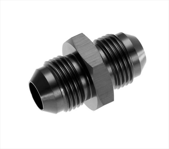 -06 AN Male, Union Straight, Without O-Ring, Aluminum, Black, Single