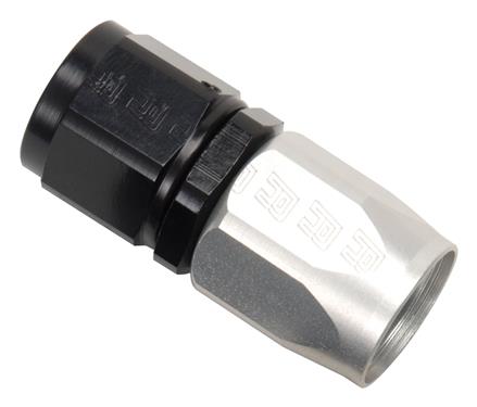 Russell-Edel 610023 Black & Silver Full Flow Straight Hose End Fitting