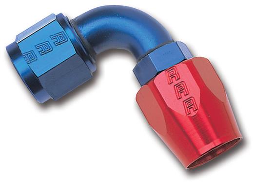 Russell-Edel 610160 Red & Blue Full Flow 90 Degree Hose End Fitting