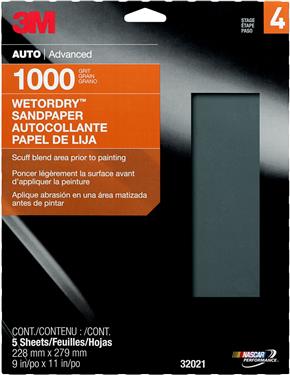 32021 Sandpaper- 9 X 11 In.- 1000 Grit