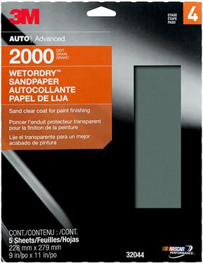 3M 9" x 11" 2000+Grit Wetordry Sandpaper (32044)
