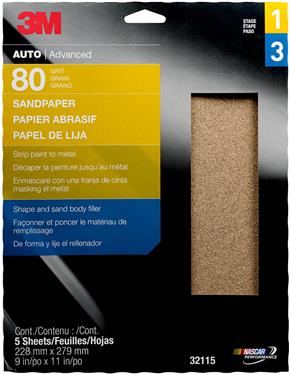 32115 Sandpaper, 9 X 11 In., 80 Grit