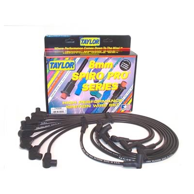 Taylor Cable 74002 90 Degree Black Wire Core Spark Plug Set