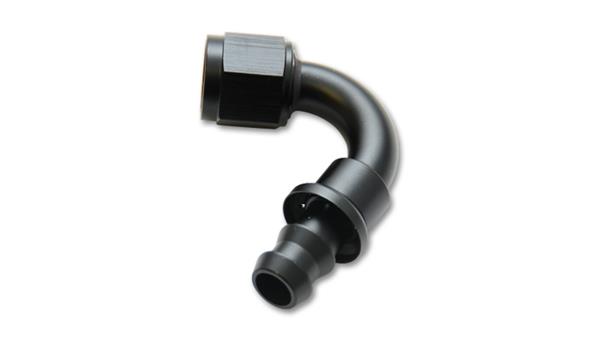 22210 Push-On 120 Degree Hose End Elbow Fitting - Black - Size -10 AN