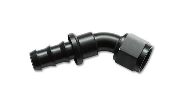 22406 Push-On 45 Degree Hose End Fitting Size -6 An, Black