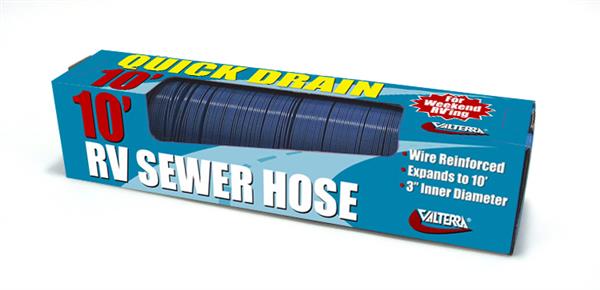 D040045 10 Ft. Quick Drain Sewer Hose, Blue