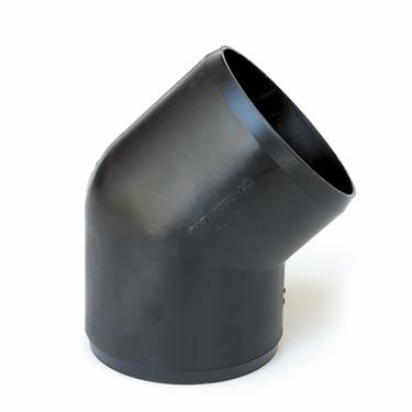 F022024 45 Deg. Sewer Hose Connector, Black