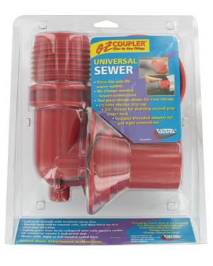 Valterra Products VLPF02-3305VP EZ Coupler 90 deg Sewer Adapter & Thread Attachment, Red