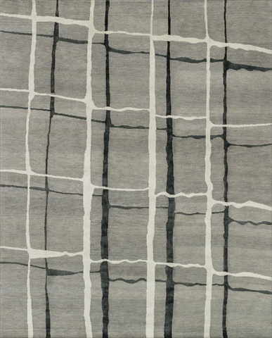 HERMHE-11SIBL5686 5 ft. 6 in. x 8 ft. 6 in. Hermitage Rectangular Shape Hand Knotted Area Rug- Silver and Black