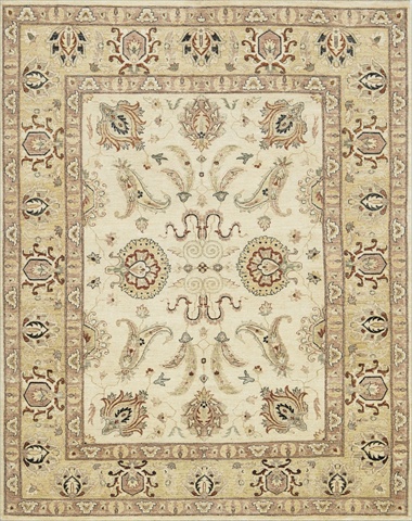 MAJEMM-02IVGO2030 2 ft. x 3 ft. Majestic Rectangular Shape Hand Knotted Area Rug- Ivory and Gold
