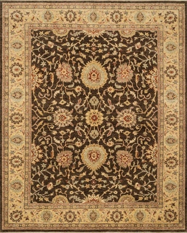 MAJEMM-05CTGO26O0 2 ft. 6 in. x 24 ft. Majestic Rectangular Shape Hand Knotted Area Rug- Chocolate and Gold