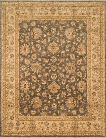 MAJEMM-08SKBE26I0 2 ft. 6 in. x18 ft. Majestic Rectangular Shape Hand Knotted Area Rug- Smoke and Beige
