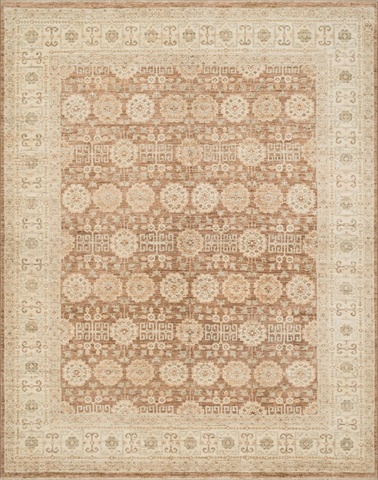 MAJEMM-10CABE5686 5 ft. 6 in. x 8 ft. 6 in. Majestic Rectangular Shape Hand Knotted Area Rug- Camel and Beige